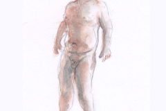 Watercolour nude man sketch