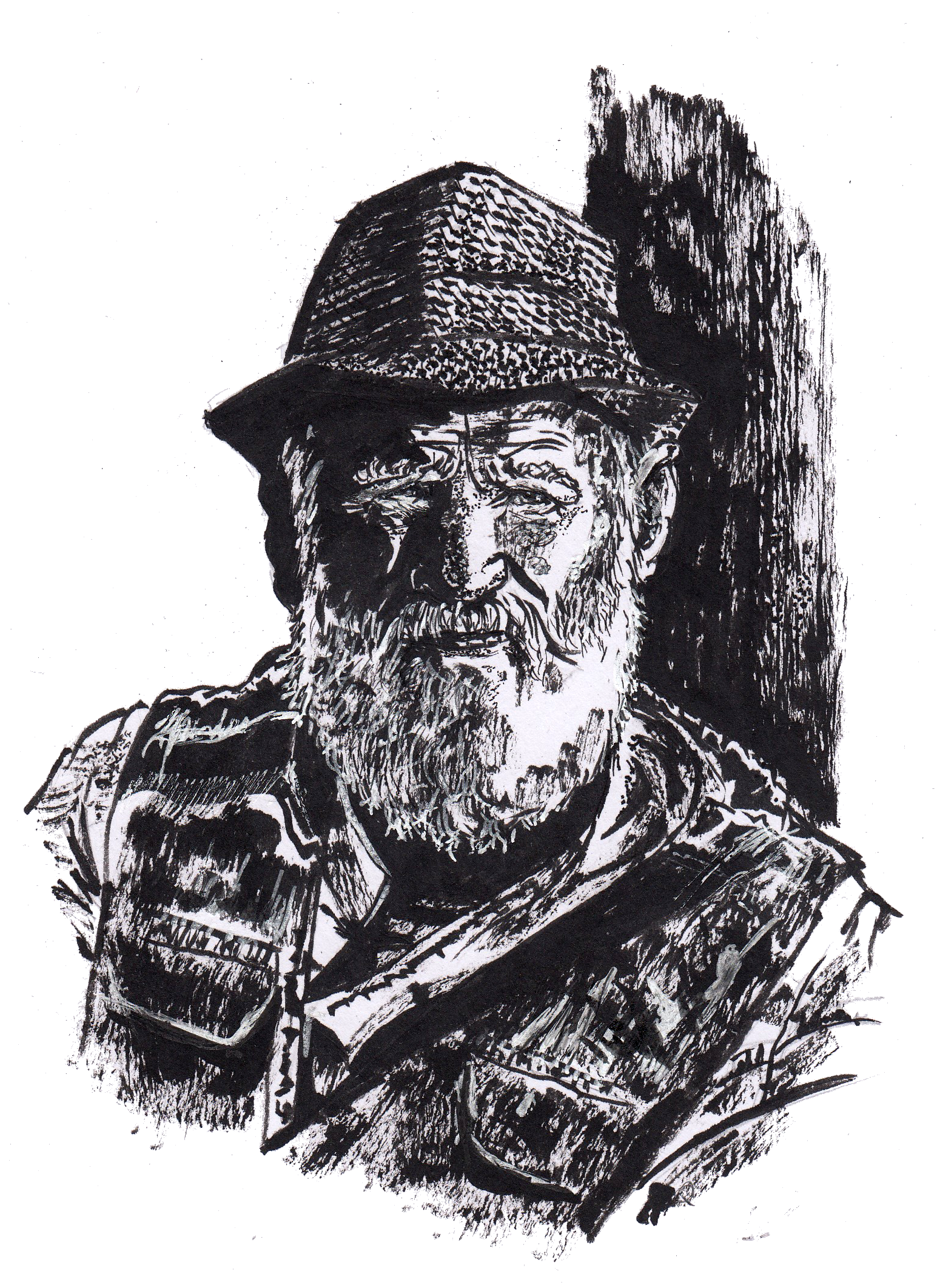 Fisherman ink portrait 2023