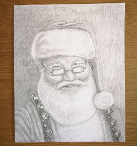 Santa Pencil Drawing by Glenn Quigley